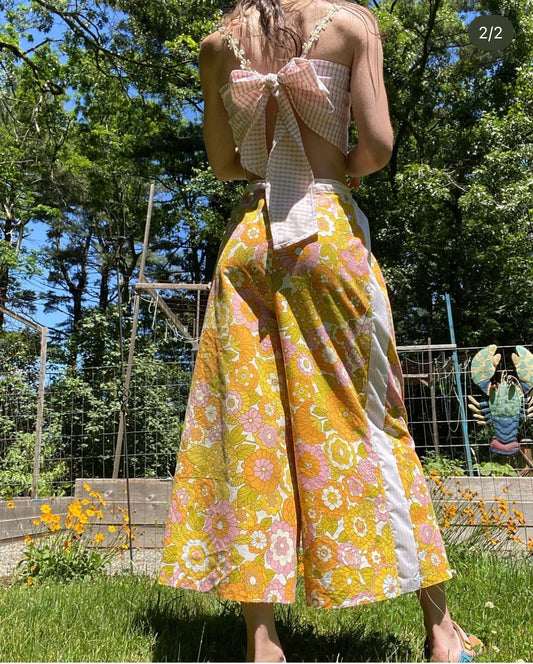 Wide leg floral pants