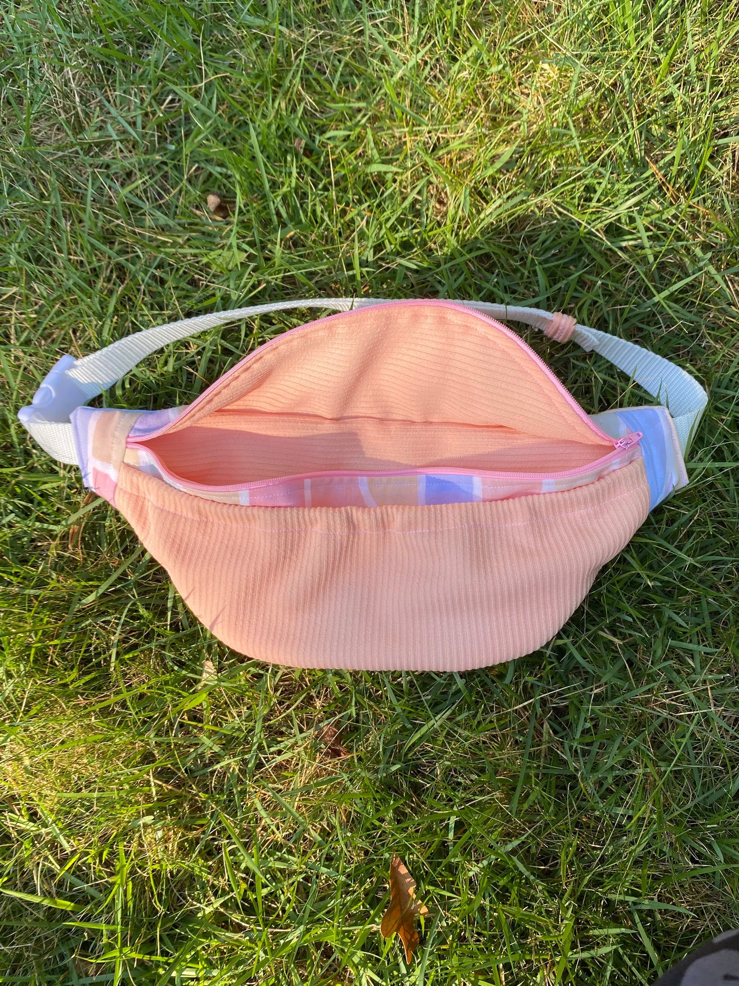 Double pocket rainbow sherbet fannypack