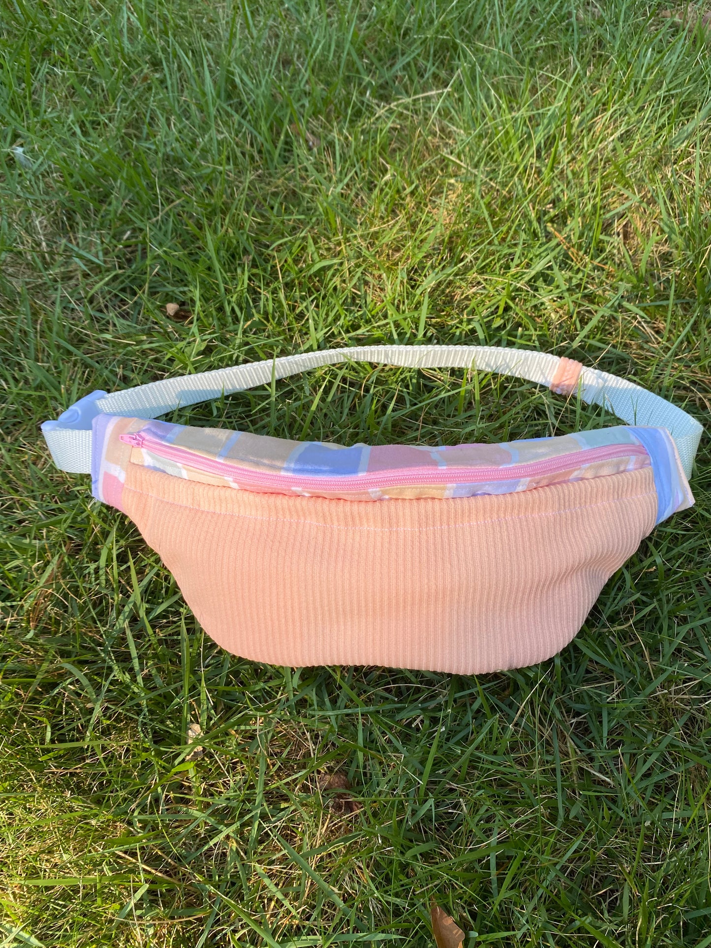 Double pocket rainbow sherbet fannypack