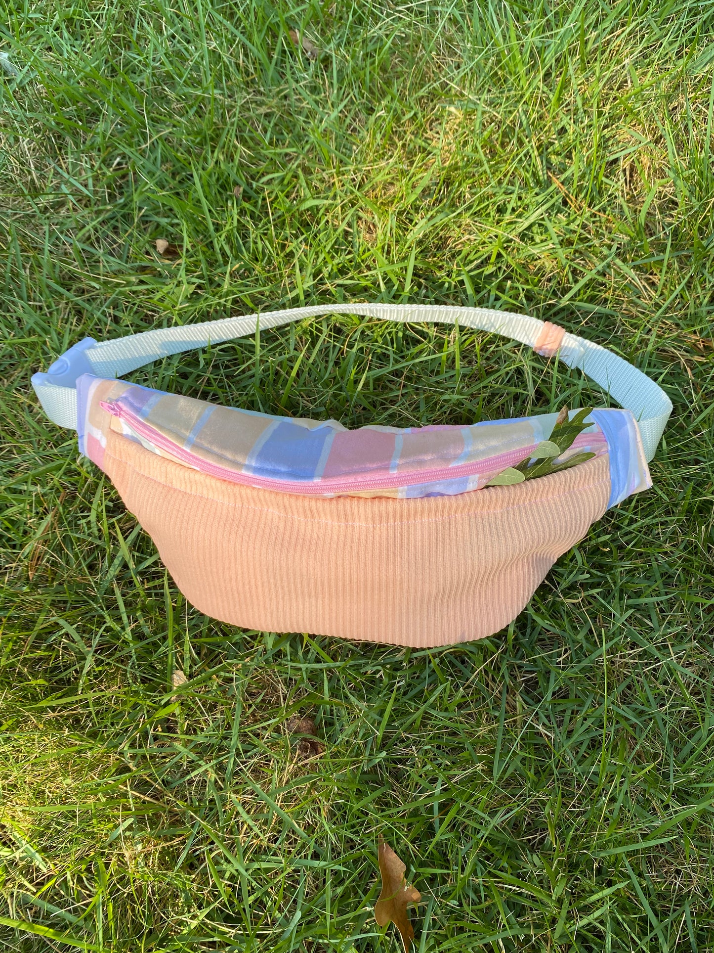Double pocket rainbow sherbet fannypack
