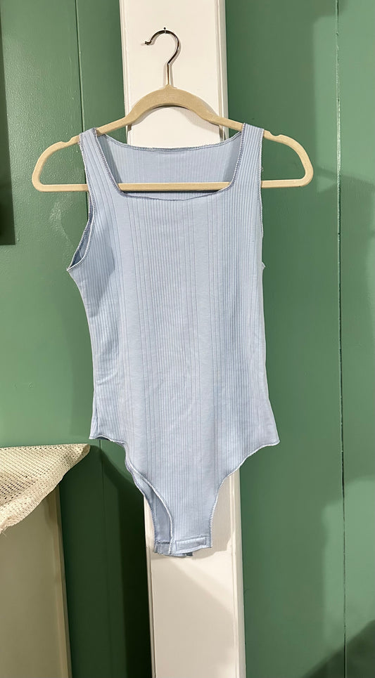 Light blue ribbed bodysuit