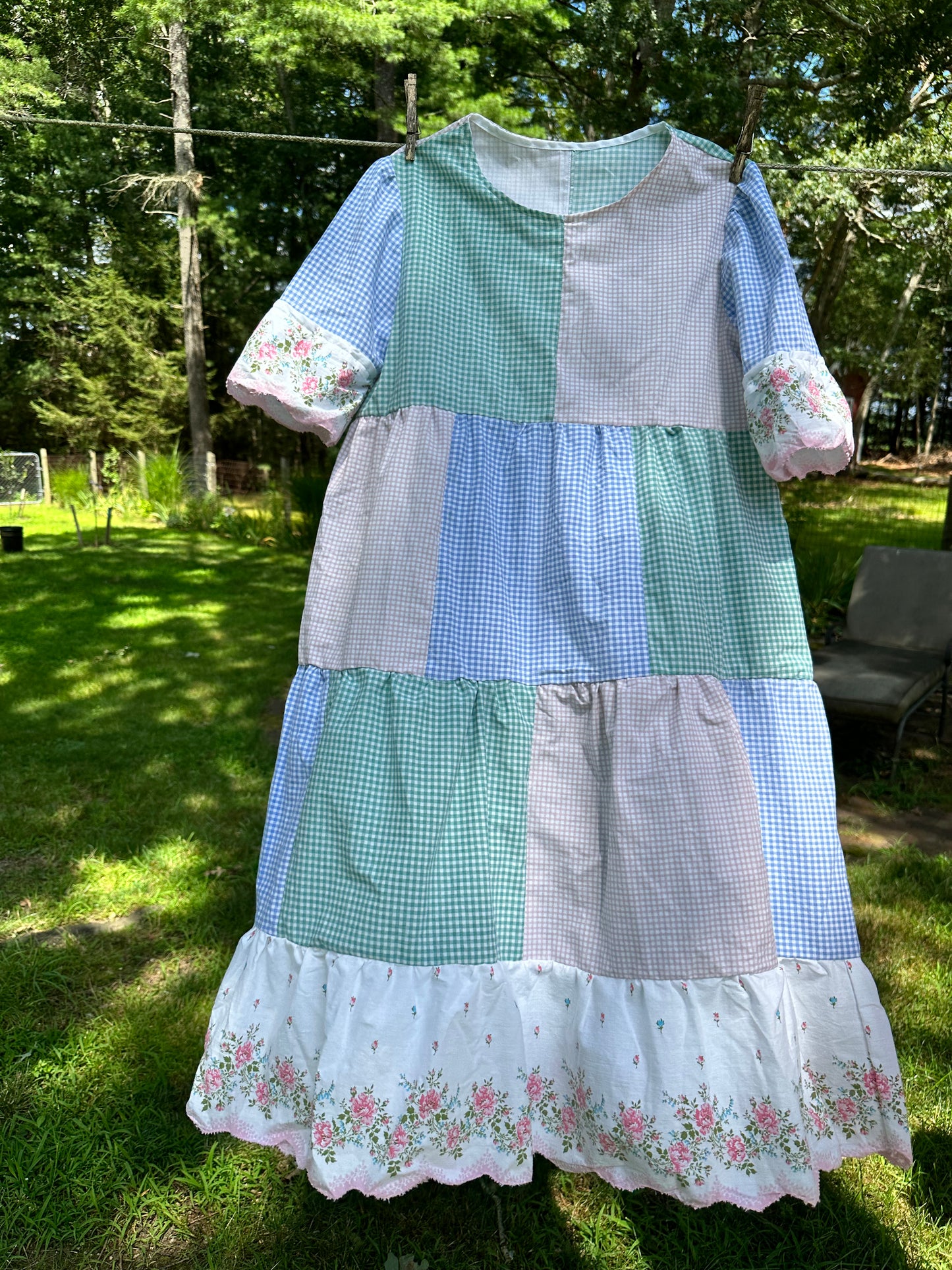 Upcycled tiered garden dress