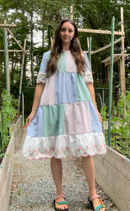 Upcycled tiered garden dress