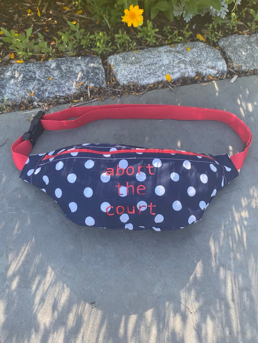 Red white and blue “abort the court” fannypack