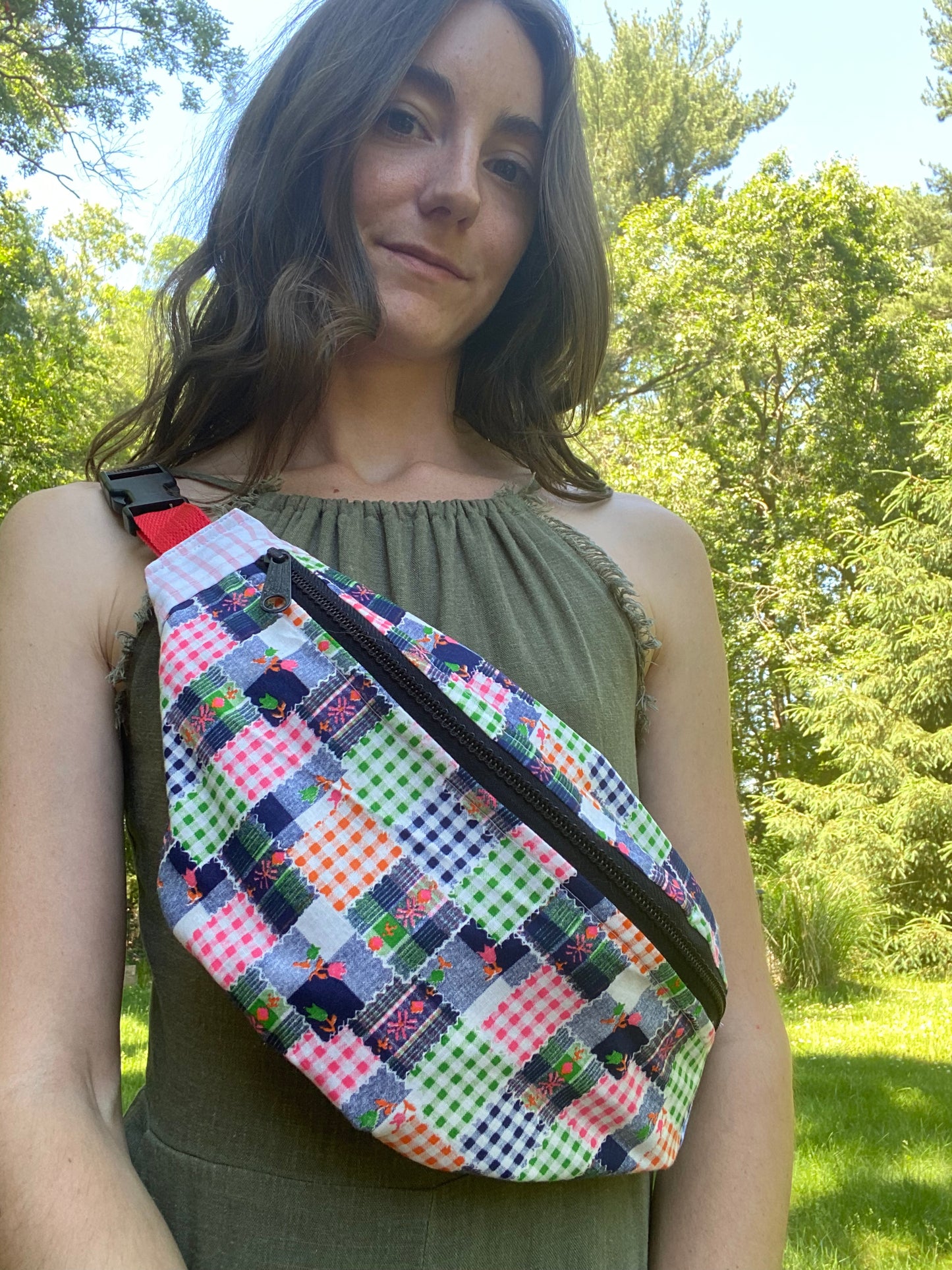 Rainbow patchwork fannypack