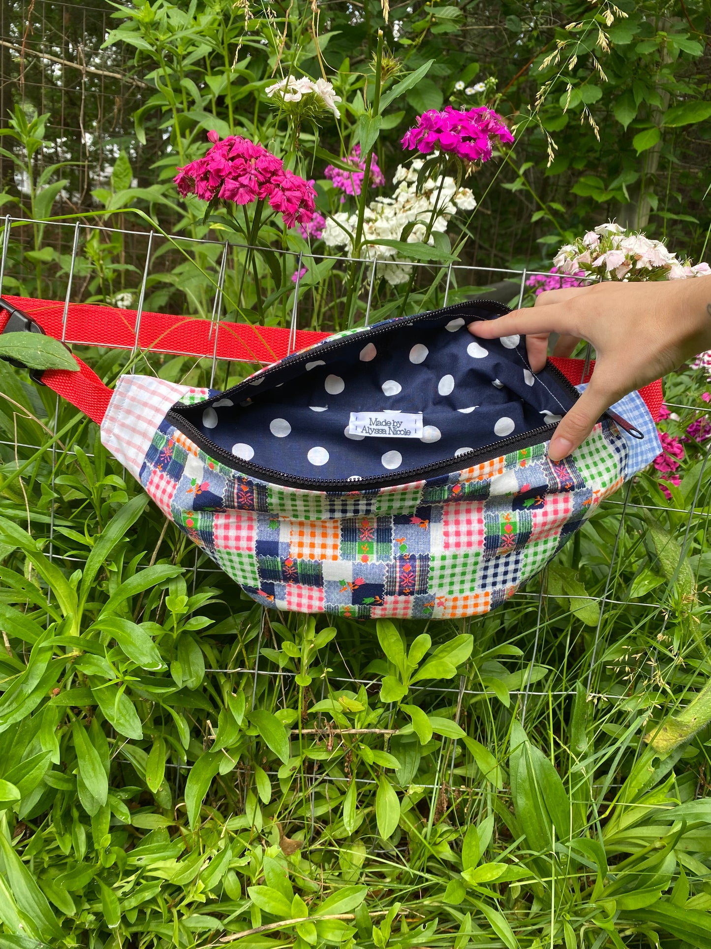 Rainbow patchwork fannypack